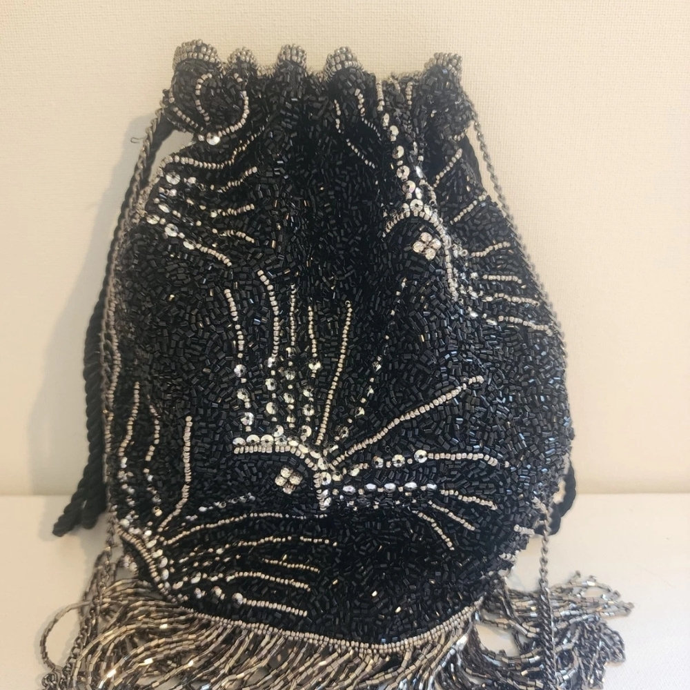 Chic Black and Silver Mini Bag with Structured Design
